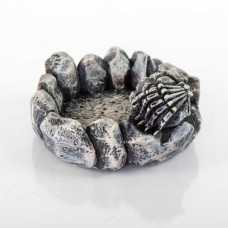 BioBubble Decorative Skeleton Dish Small Silver 4" x 4" x 1.75" - BIO-60136900